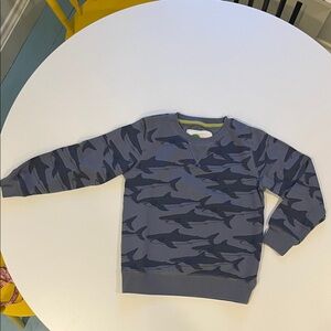 Mini Boden Gray/Blue Sweatshirt with Shark Design Size 7-8yrs